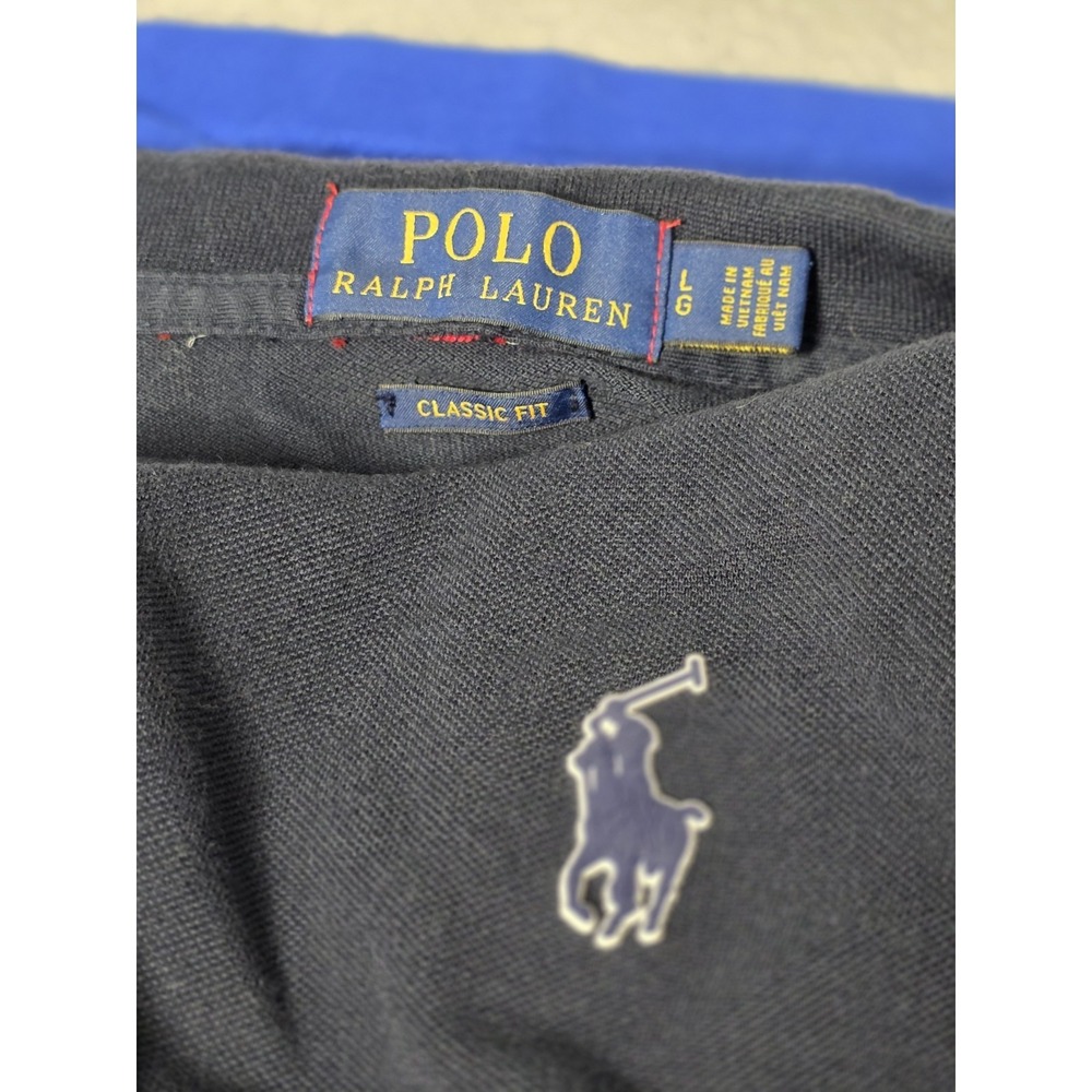 Polo Ralph Lauren Mens Size Lg‎ Classic Fit Colorblock Polo Shirt Navy White Red - Picture 3 of 9